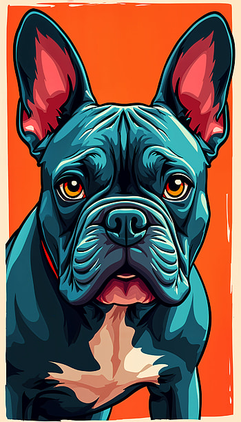 Vibrant Bulldog for Your , dog, french bulldog, pet, portrait HD phone wallpaper