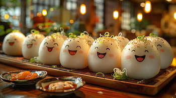 Happiness on a Plate: Cute Dumplings, dumpling HD wallpaper