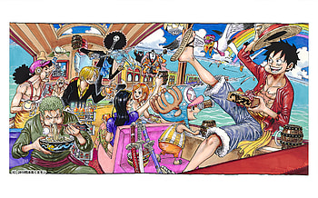 Straw Hat Crew Color Cover Page, Brook (One Piece), Sanji (One Piece), Franky (One Piece), Usopp (One Piece), Roronoa Zoro, Anime, One Piece HD wallpaper