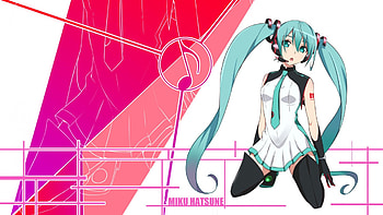 ~Hatsune Miku~, ponytails, blue eyes, anime, hatsune miku, blue hair, vocaloid, long hair, tie HD wallpaper