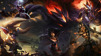 Poppy, Leona, Kindred, Ahri & Fiora HD wallpaper