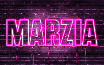 Marzia, , with names, female names, Marzia name, purple neon lights, Marzia Birtay, Happy Birtay Marzia, popular italian female names, with Marzia name HD wallpaper