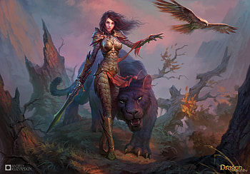 Dragon Eternity , dragon-eternity, fantasy-girls, games, warrior, tiger, sword, deviantart HD wallpaper