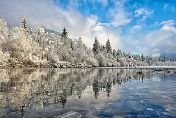 *, winter, sky, nature, reflection HD wallpaper