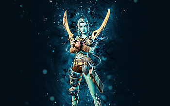 Blue Gia, , blue neon lights, Fortnite Battle Royale, Fortnite characters, Blue Gia Skin, Fortnite, Blue Gia Fortnite HD wallpaper