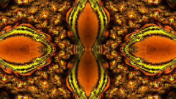 Trippy Psychedelic Fractal, trippy, psychedelic, aesthetic, orange (Color), Abstract, fractal HD wallpaper