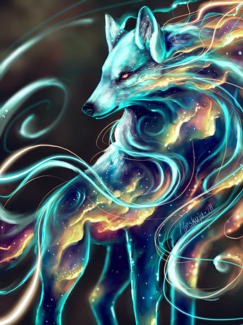 Art, Wolf, Space, Being, Creature, Fantastic, Cosmic HD phone wallpaper