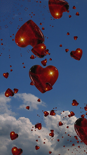 Hearts, Sky, heart HD phone wallpaper