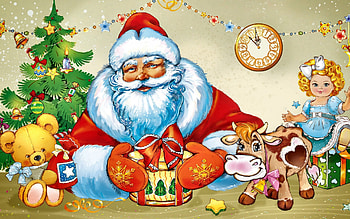 Santa Claus and Gifts FC, December, toys, art, drum, gifts, beautiful, illustration, artwork, scenery, occasion, wide screen, holiday, painting, Santa, teddy, Christmas HD wallpaper