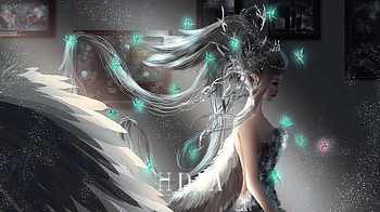 Angel, ia, iart, wings, fantasy, art, girl HD wallpaper