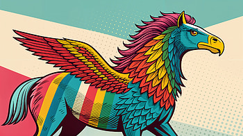 Colorful Hippogriff in Ultra, hippogriff, mystical, illustration HD wallpaper