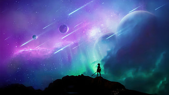 Beyond The Nebula A Warrior Destiny, artist, artwork, digital-art, art, nebula, warrior, stars, artstation HD wallpaper