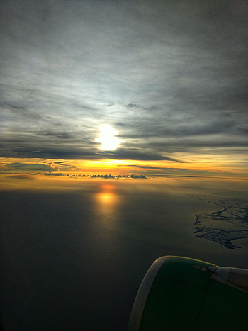 Nature, Sunset, Sea, Clouds, View From Above, Overview, Review, Height HD phone wallpaper