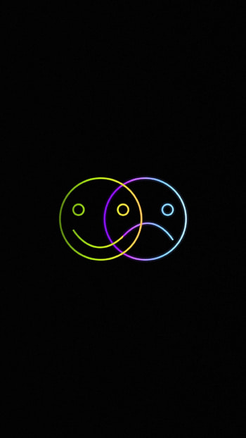 Neon Happy Sad, face HD phone wallpaper