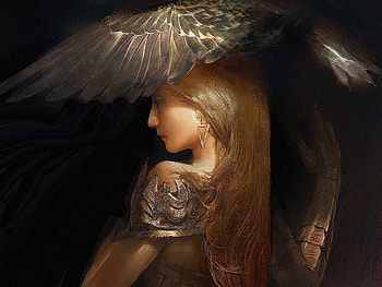 Copper, portriat, women, fashion, fantasy HD wallpaper
