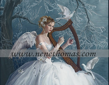 Winter musican, winter, angel, musican HD wallpaper