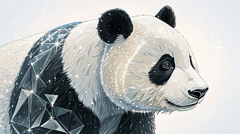 Panda : A Stunning Wildlife Art Piece, panda, Animal, illustration, geometric, artistic HD wallpaper