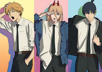 Denji, Power, and Aki, Anime, Chainsaw Man, Denji (Chainsaw Man), Power (Chainsaw Man), Aki Hayakawa HD wallpaper