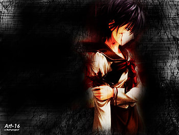pitch black anime, anime girl, shadow, black, pain, cool pic HD wallpaper