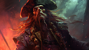 Epic Fantasy Pirate, fantasy, pirate, skull, Dark Fantasy, ghost HD wallpaper