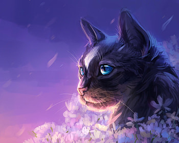 Cat, pink, pisici, art, face, arna, winter, blue, frumusete, fantasy HD wallpaper