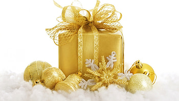 Gold Christmas Pressie!, holidays, happy, merry, christmas HD wallpaper