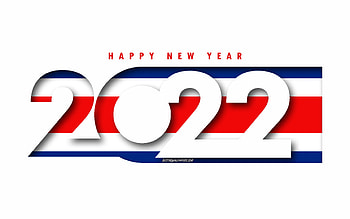 Happy New Year 2022 Costa Rica, white background, Costa Rica 2022, Costa Rica 2022 New Year, 2022 concepts, Costa Rica HD wallpaper