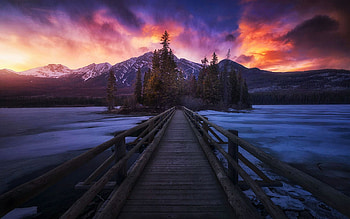 Pyramid Lake, Nevada, mountains, bridge, landscape, colors, sky, usa, sunset HD wallpaper