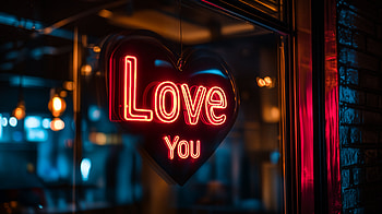 Love You: A Neon Heart in Ultra, love, I Love You, neon sign, heart, decoration HD wallpaper