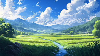 Serene Anime Summer Landscape -, Anime, Anime Summer, anime landscape HD wallpaper