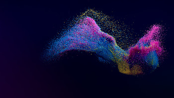 Flying Colorful Particles HD wallpaper