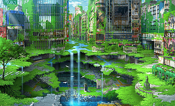 Post-apocalyptic setting, Science fiction, Ruined civilization, Apocalyptic backdrop HD wallpaper