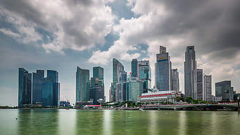Singapore Skyline, City Day Light, Panoramic Bay HD wallpaper