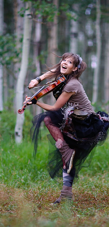 Lindsey Stirling, Talented musician, Energetic performances, Unique style HD phone wallpaper