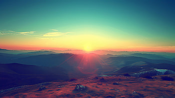 High view sunset, horizon, landscape, sunset HD wallpaper