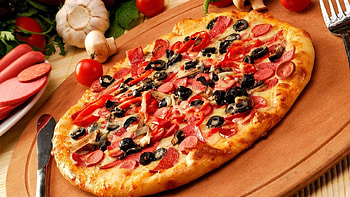 Food, Pizza, Bakery Products, Baking, Fork, Knife HD wallpaper