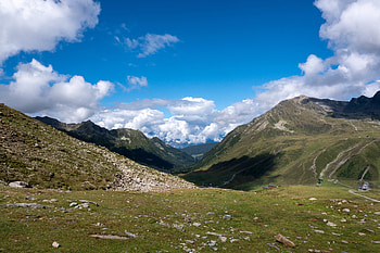 Nature, Grass, Sky, Clouds, Hills, Slope HD wallpaper