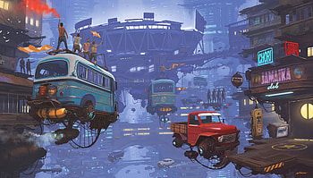 Football Night In Floating City , scifi, artist, artwork, digital-art, artstation HD wallpaper