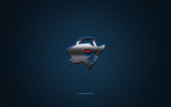 Dallas Renegades, American football club, XFL, silver logo, blue carbon fiber background, American football, Dallas, USA, Dallas Renegades logo HD wallpaper