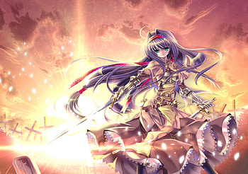 Twilight Knight, twilight, anime, knight, capura l, sunset HD wallpaper