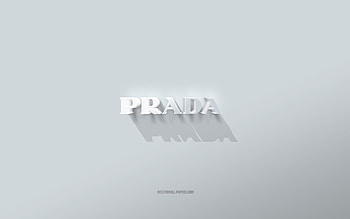 Prada logo, white background, Prada 3d logo, 3d art, Prada, 3d Prada emblem HD wallpaper
