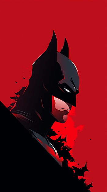 Minimalist Batman Red Silhouette - Mobile, minimalist, Comic, Batman, Minimalist Comic HD phone wallpaper
