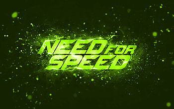 Need for Speed lime logo, , NFS, lime neon lights, creative, lime abstract background, Need for Speed logo, NFS logo, Need for Speed HD wallpaper