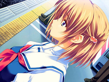 Sad Face... :(, sweet, sad, blue eyes, anime, moshimo ashita ga hare naraba, cute, girl, nonosaki tsubasa HD wallpaper