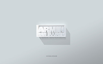 Armin van Buuren logo, white background, Armin van Buuren 3d logo, 3d art, Armin van Buuren, 3d Armin van Buuren emblem HD wallpaper