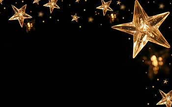 Golden stars, Starry night, Celestial beauty, Twinkling allure HD wallpaper