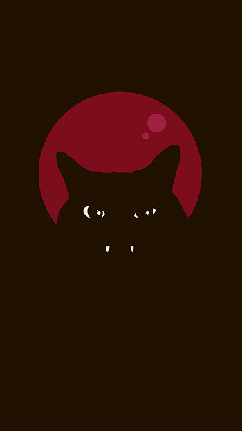 Art, Vector, Dark, Cat, Fangs HD phone wallpaper