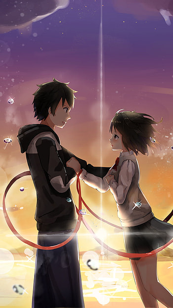 Boy and girl, sky, art HD phone wallpaper