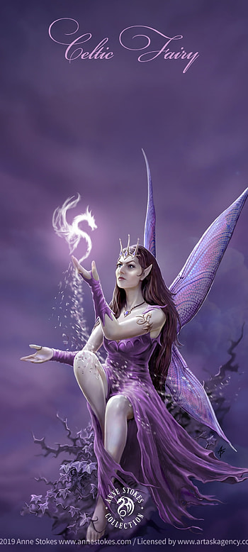 Anne Celtic Fairy, beautiful, electric blue, magenta, forest, fantasy, dragon HD phone wallpaper