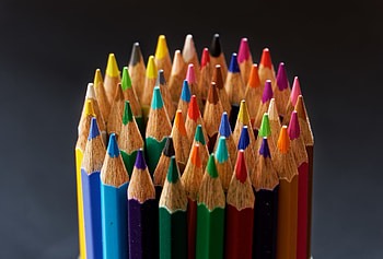 Pencil, colorful tips, stationary HD wallpaper